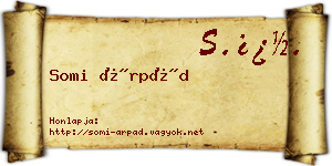 Somi Árpád névjegykártya